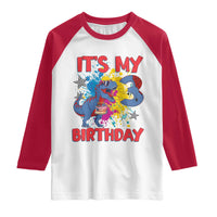 Dino Spider Its My 3rd Birthday Raglan Shirt Dinosaur Gift For Boys