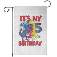 Dino Spider Its My 5th Birthday Garden Flag Dinosaur Gift For Boys