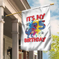 Dino Spider Its My 5th Birthday Garden Flag Dinosaur Gift For Boys