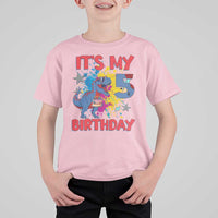 Dino Spider Its My 5th Birthday T Shirt For Kid Dinosaur Gift For Boys