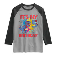 Dino Spider Its My 5th Birthday Raglan Shirt Dinosaur Gift For Boys