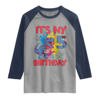 Dino Spider Its My 5th Birthday Raglan Shirt Dinosaur Gift For Boys