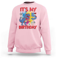 Dino Spider Its My 5th Birthday Sweatshirt Dinosaur Gift For Boys