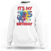 Dino Spider Its My 5th Birthday Sweatshirt Dinosaur Gift For Boys