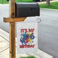 Dino Spider Its My 6th Birthday Garden Flag Dinosaur Gift For Boys