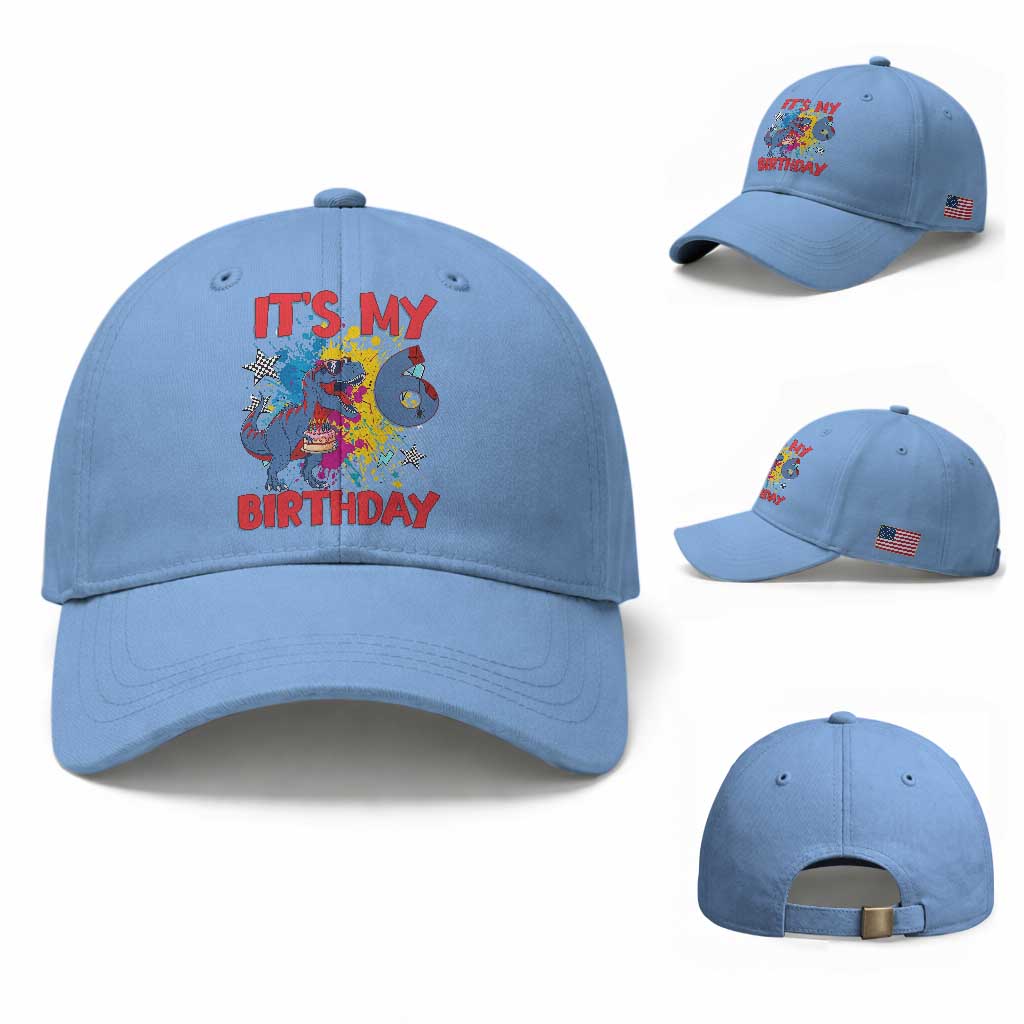 Dino Spider Its My 6th Birthday Baseball Cap Dinosaur Gift For Boys