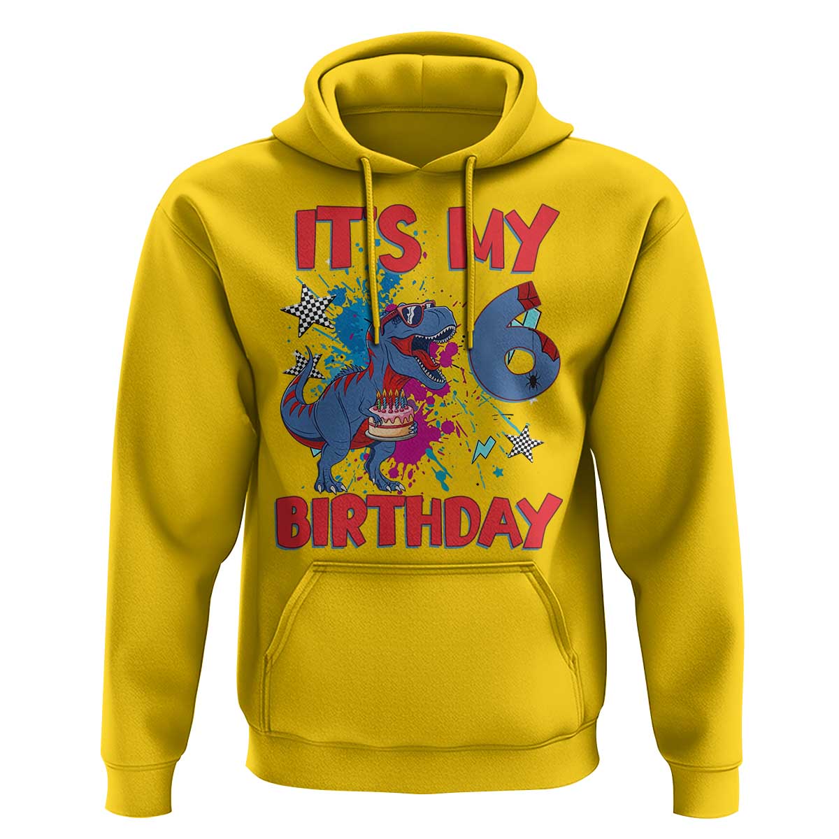 Dino Spider Its My 6th Birthday Hoodie Dinosaur Gift For Boys