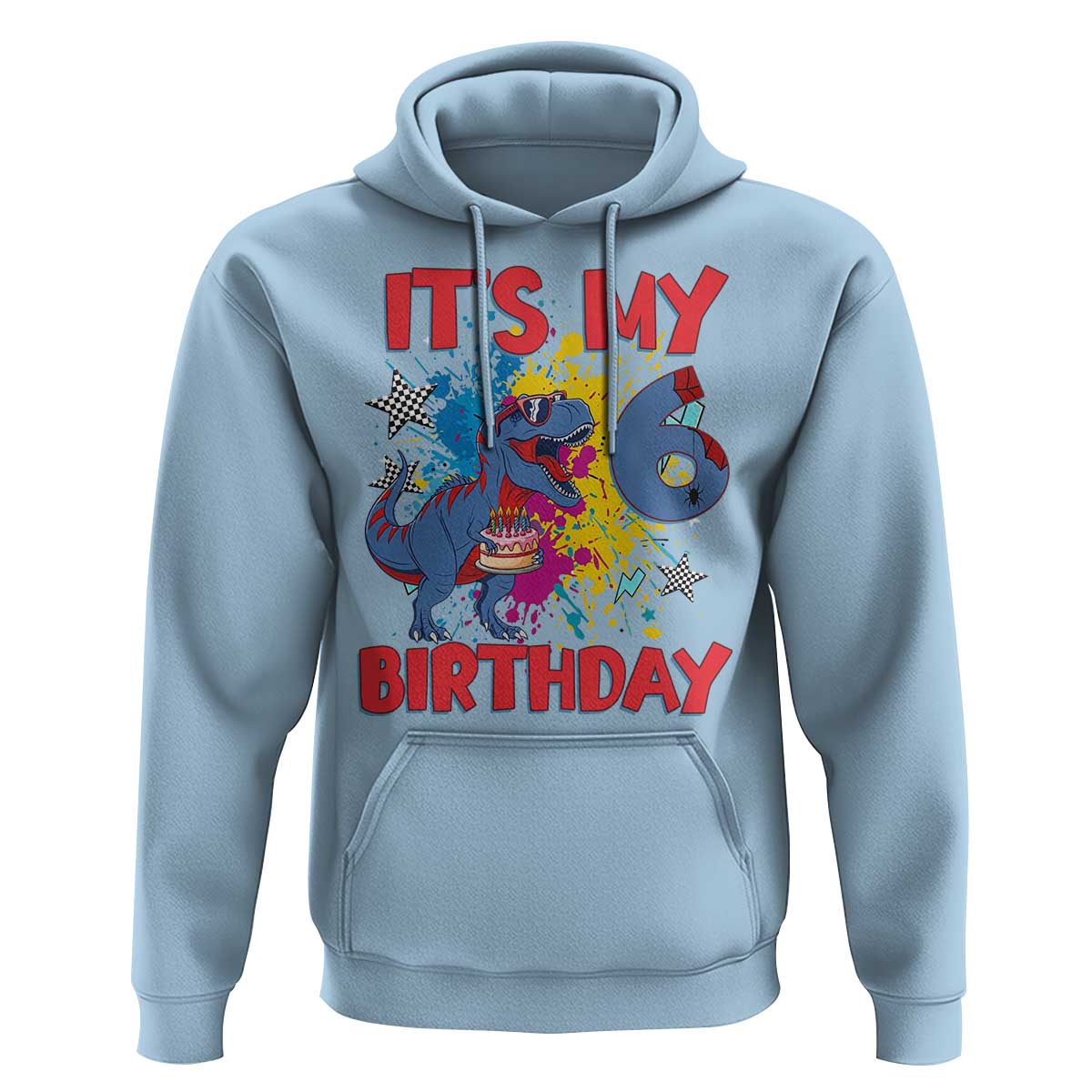 Dino Spider Its My 6th Birthday Hoodie Dinosaur Gift For Boys