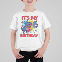 Dino Spider Its My 6th Birthday T Shirt For Kid Dinosaur Gift For Boys