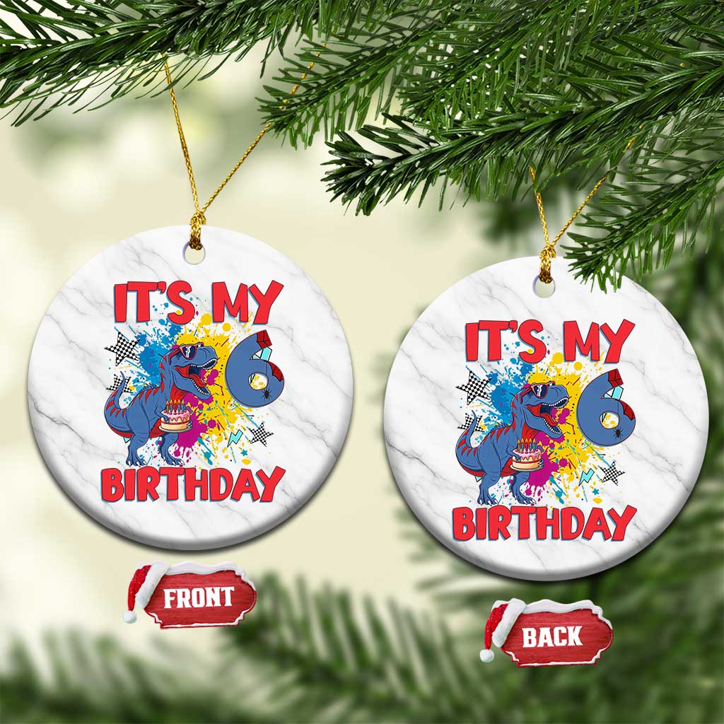 Dino Spider Its My 6th Birthday Ceramic Ornament Dinosaur Gift For Boys