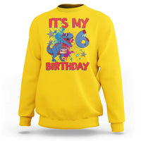 Dino Spider Its My 6th Birthday Sweatshirt Dinosaur Gift For Boys