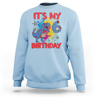 Dino Spider Its My 6th Birthday Sweatshirt Dinosaur Gift For Boys