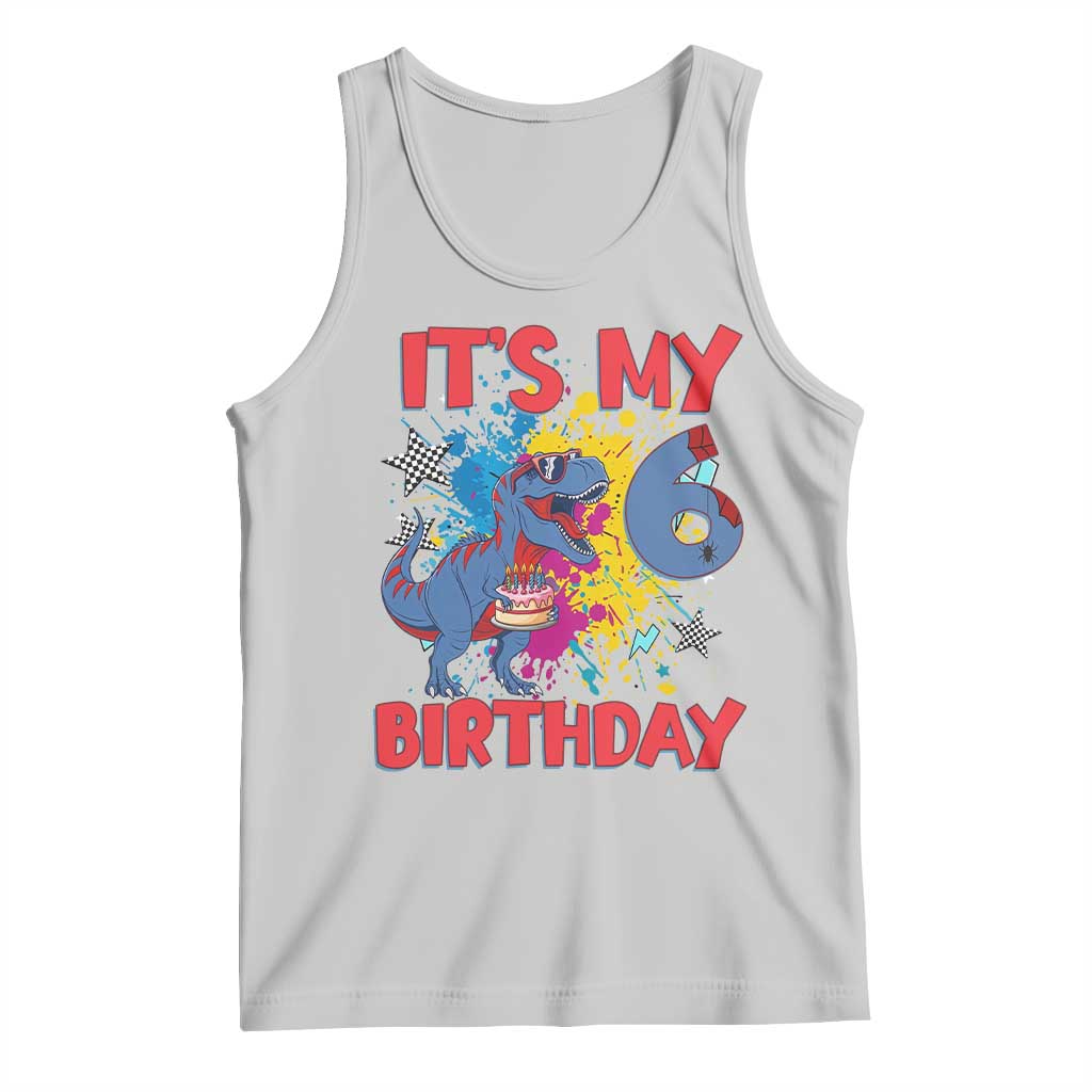 Dino Spider Its My 6th Birthday Tank Top Dinosaur Gift For Boys