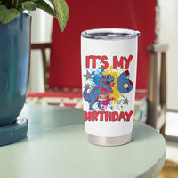 Dino Spider Its My 6th Birthday Tumbler Cup Dinosaur Gift For Boys