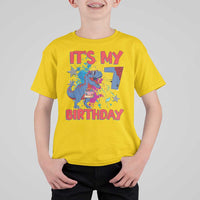 Dino Spider Its My 7th Birthday T Shirt For Kid Dinosaur Gift For Boys