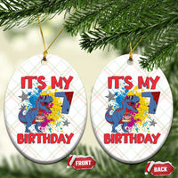 Dino Spider Its My 7th Birthday Ceramic Ornament Dinosaur Gift For Boys