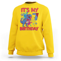 Dino Spider Its My 7th Birthday Sweatshirt Dinosaur Gift For Boys