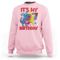 Dino Spider Its My 7th Birthday Sweatshirt Dinosaur Gift For Boys