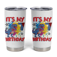 Dino Spider Its My 7th Birthday Tumbler Cup Dinosaur Gift For Boys