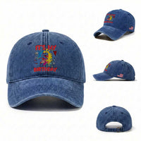 Dino Spider Its My 7th Birthday Washed Cotton Baseball Cap Dinosaur Gift For Boys