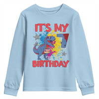 Dino Spider Its My 7th Birthday Youth Sweatshirt Dinosaur Gift For Boys