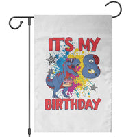 Dino Spider Its My 8th Birthday Garden Flag Dinosaur Gift For Boys