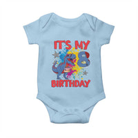Dino Spider Its My 8th Birthday Baby Onesie Dinosaur Gift For Boys