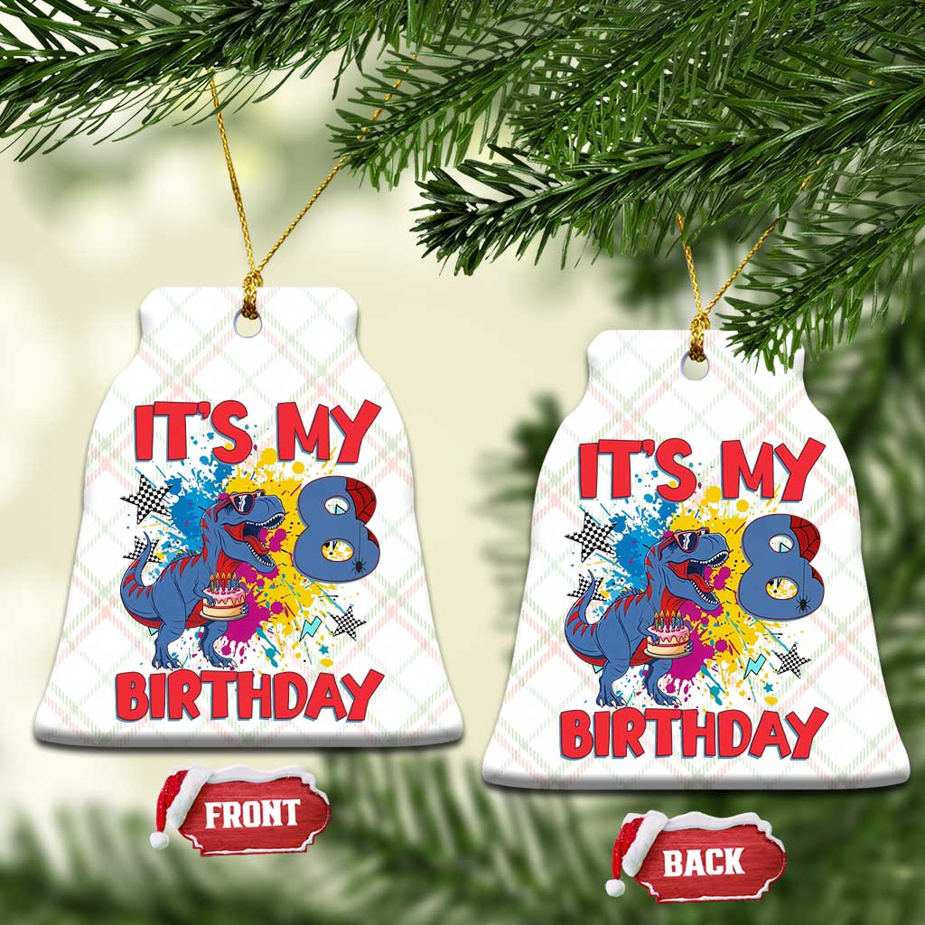 Dino Spider Its My 8th Birthday Ceramic Ornament Dinosaur Gift For Boys