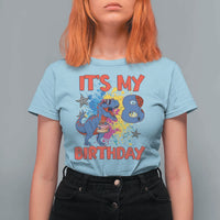 Dino Spider Its My 8th Birthday T Shirt For Women Dinosaur Gift For Boys