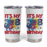 Dino Spider Its My 8th Birthday Tumbler Cup Dinosaur Gift For Boys