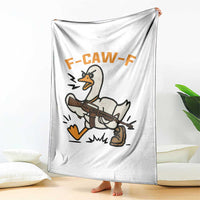 F Caw F Goose With Gun Throw Blanket Funny Rebellious Gift - Wonder Print Shop