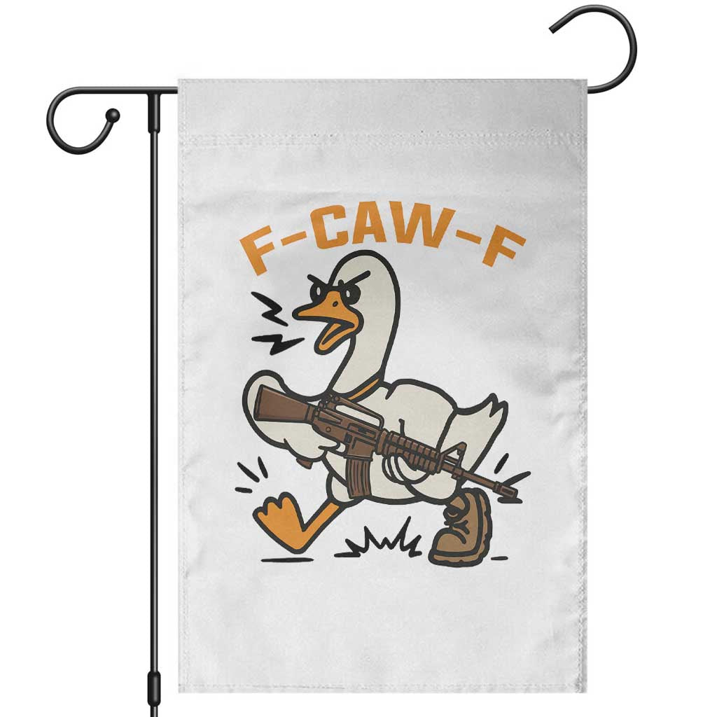 F Caw F Goose With Gun Garden Flag Funny Rebellious Gift - Wonder Print Shop