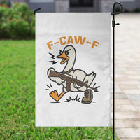 F Caw F Goose With Gun Garden Flag Funny Rebellious Gift - Wonder Print Shop