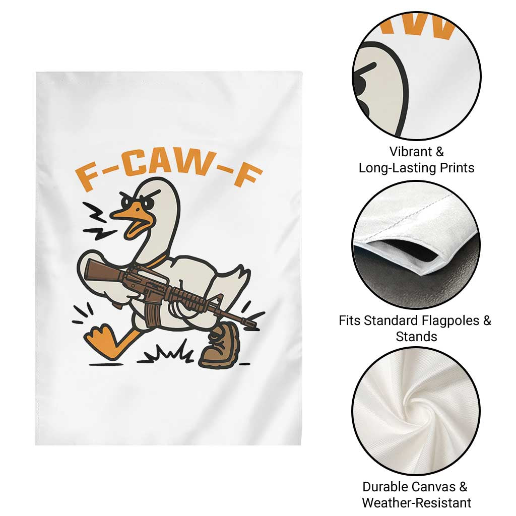 F Caw F Goose With Gun Garden Flag Funny Rebellious Gift - Wonder Print Shop