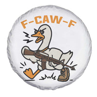 F Caw F Goose With Gun Spare Tire Cover Funny Rebellious Gift - Wonder Print Shop