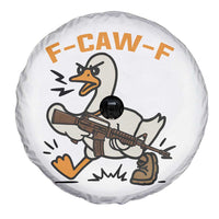 F Caw F Goose With Gun Spare Tire Cover Funny Rebellious Gift - Wonder Print Shop