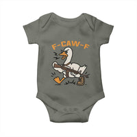 F Caw F Goose With Gun Baby Onesie Funny Rebellious Gift - Wonder Print Shop
