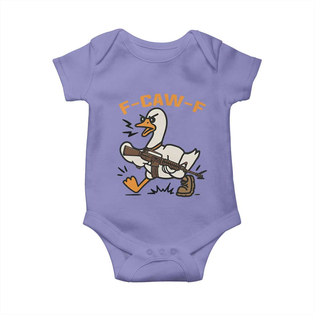 F Caw F Goose With Gun Baby Onesie Funny Rebellious Gift - Wonder Print Shop