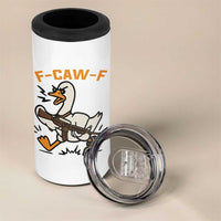 F Caw F Goose With Gun 4 in 1 Can Cooler Tumbler Funny Rebellious Gift - Wonder Print Shop
