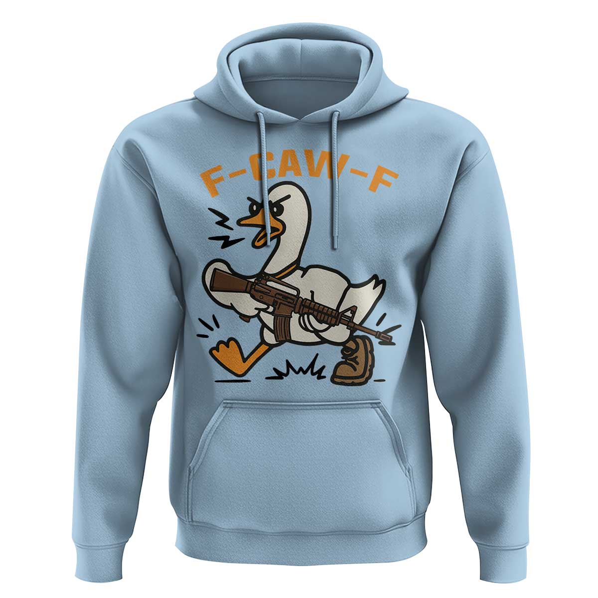 F Caw F Goose With Gun Hoodie Funny Rebellious Gift - Wonder Print Shop
