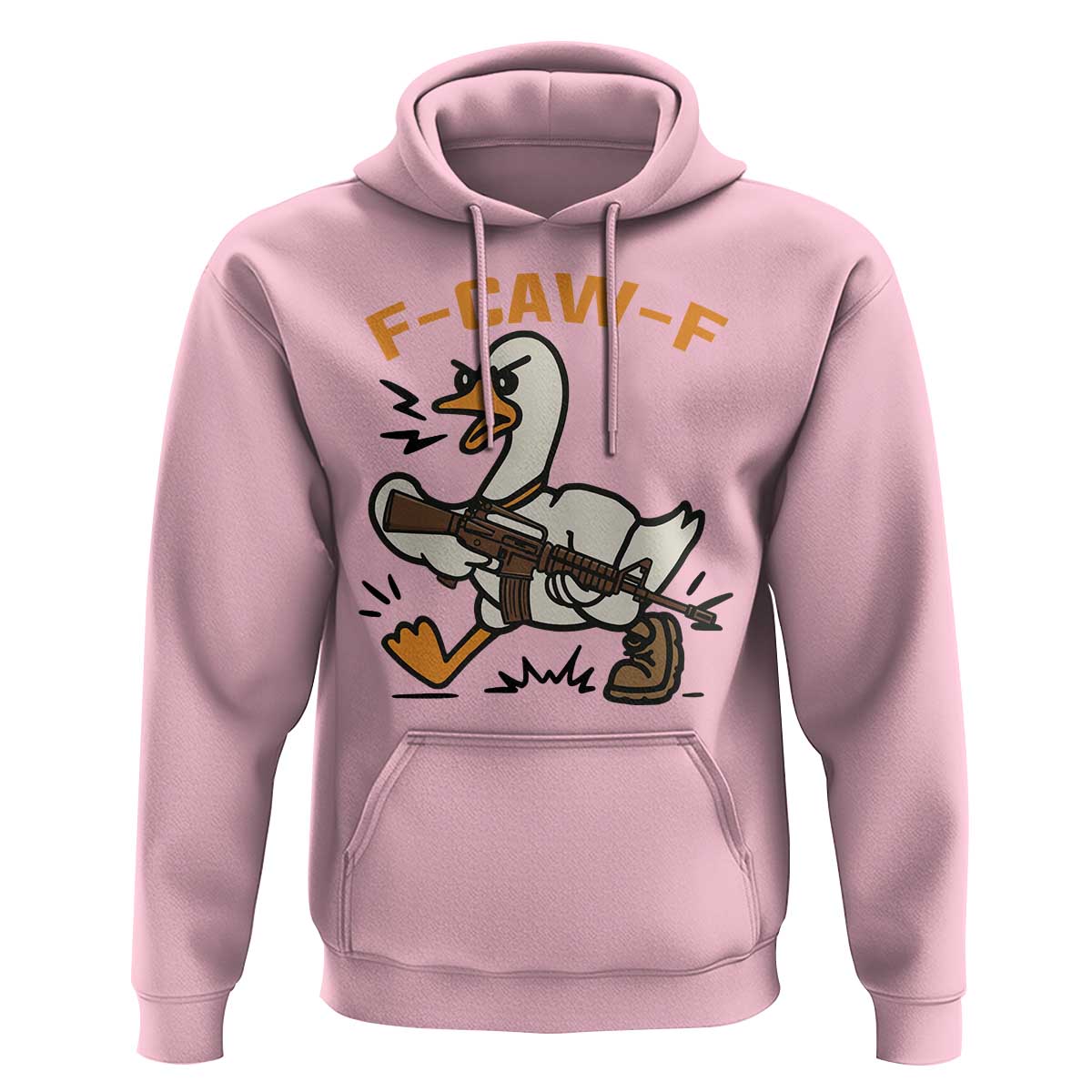 F Caw F Goose With Gun Hoodie Funny Rebellious Gift - Wonder Print Shop