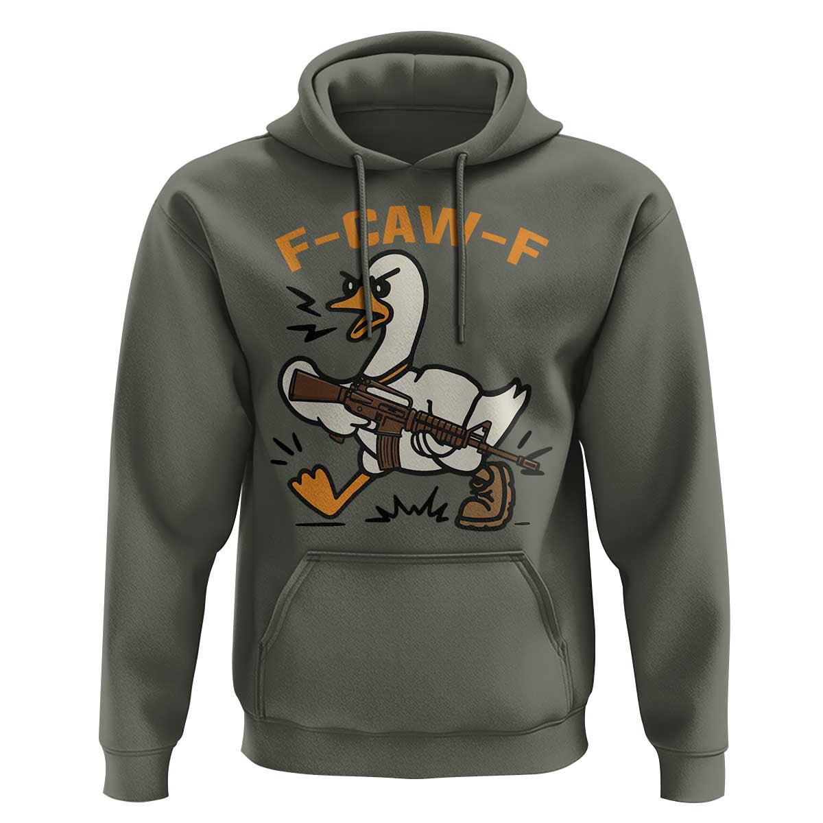 F Caw F Goose With Gun Hoodie Funny Rebellious Gift - Wonder Print Shop