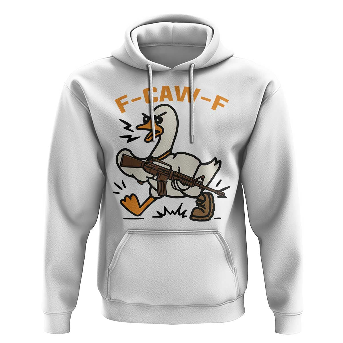 F Caw F Goose With Gun Hoodie Funny Rebellious Gift - Wonder Print Shop