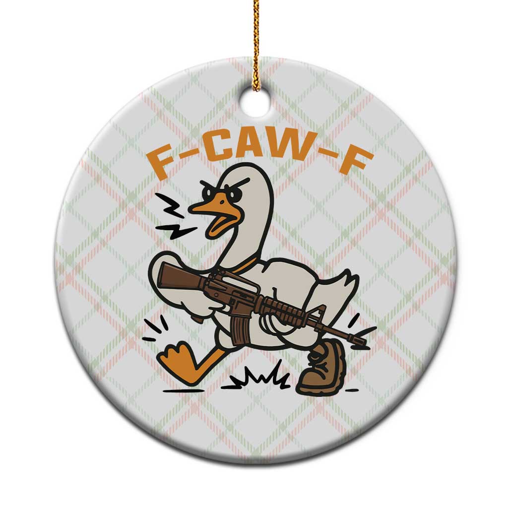 F Caw F Goose With Gun Ceramic Ornament Funny Rebellious Gift - Wonder Print Shop