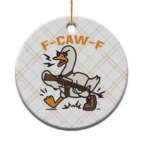 F Caw F Goose With Gun Ceramic Ornament Funny Rebellious Gift - Wonder Print Shop
