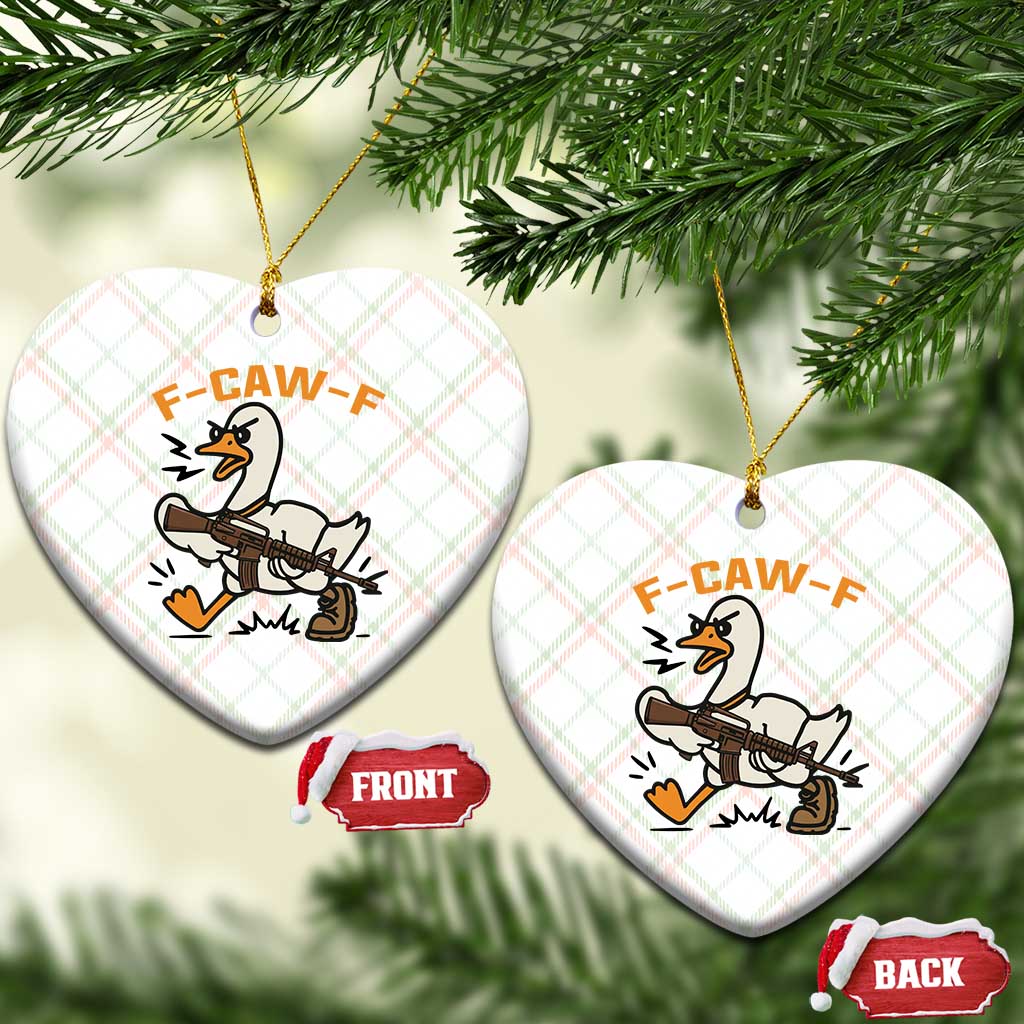 F Caw F Goose With Gun Ceramic Ornament Funny Rebellious Gift - Wonder Print Shop
