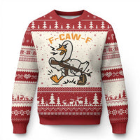 F Caw F Goose With Gun Ugly Christmas Sweater Funny Rebellious Gift - Wonder Print Shop