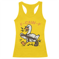 F Caw F Goose With Gun Racerback Tank Top Funny Rebellious Gift - Wonder Print Shop