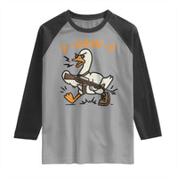 F Caw F Goose With Gun Raglan Shirt Funny Rebellious Gift - Wonder Print Shop