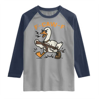 F Caw F Goose With Gun Raglan Shirt Funny Rebellious Gift - Wonder Print Shop